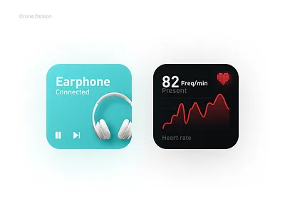 Music & Heart rate Widgets app branding component library controls design graphic design heart rate icon illustration ios logo ui ux widgets