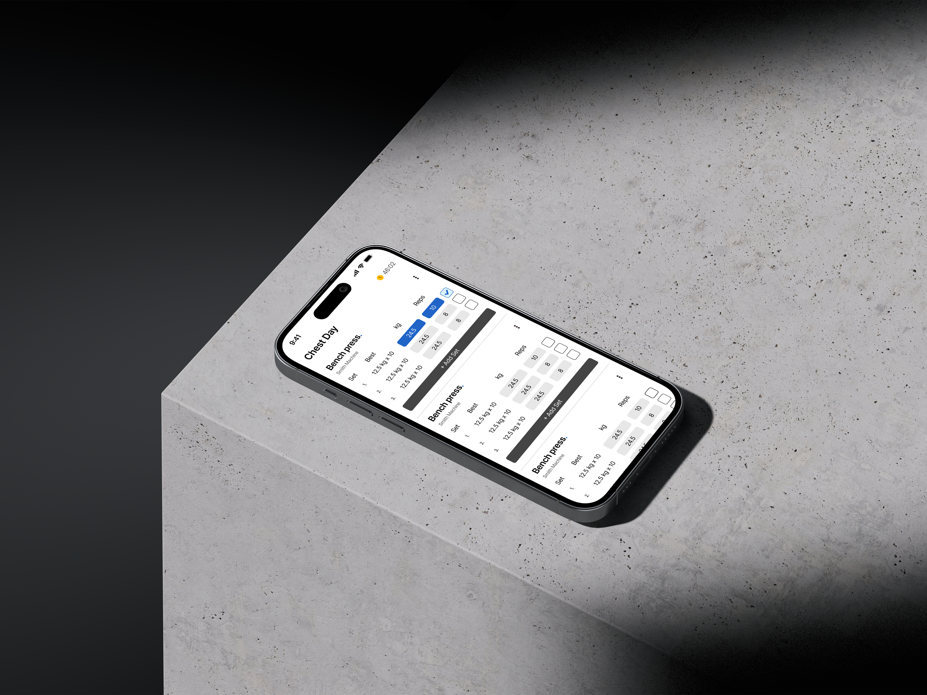 Fitness And Workout Tracker Mobile App ai coach ui ai fitness coach app fitness logging fitness tracker ui flutter app gym tracking app product design ui ux workout tracker