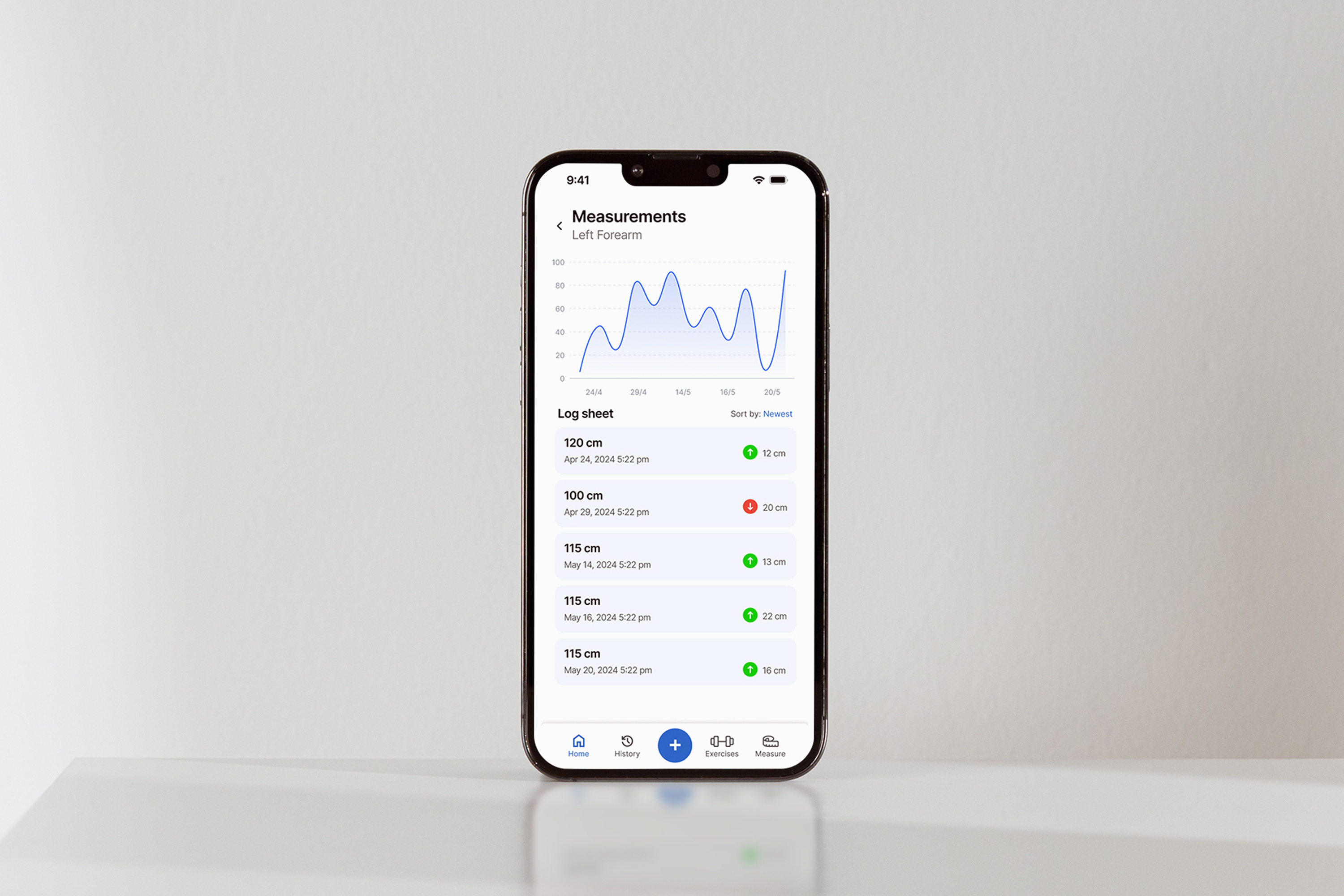 Body Measurements Screen - Workout Tracking App body measurements tracking exercise app fitness fitness app gym tracker app healthy lifestyle app losing weight app ui workout workout tracking