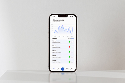 Body Measurements Screen - Workout Tracking App body measurements tracking exercise app fitness fitness app gym tracker app healthy lifestyle app losing weight app ui workout workout tracking