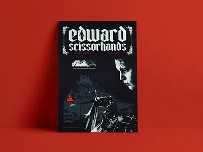 Movie Poster Design Edward Scissorhands artwork branding burton design edward edward aux mains dargent edward scissorhands film film poster graphic design illustration movie movie poster photoshop poster poster design poster illustration print tim burton typography