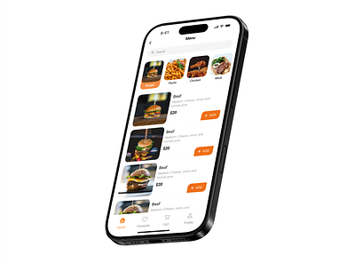 Online Food Ordering - Mobile App UI food courier app food delivery app meal delivery app online food ordering restaurant app restaurant ordering app similar app to talabat uber eats redesigned