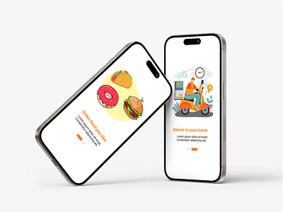 Splash Screens - Food Delivery App UI 3 steps screens food delivery app ui healthy food app intro screens mobile app onboarding screens online food ordering restaurant delivery app splash screen ui ui ux