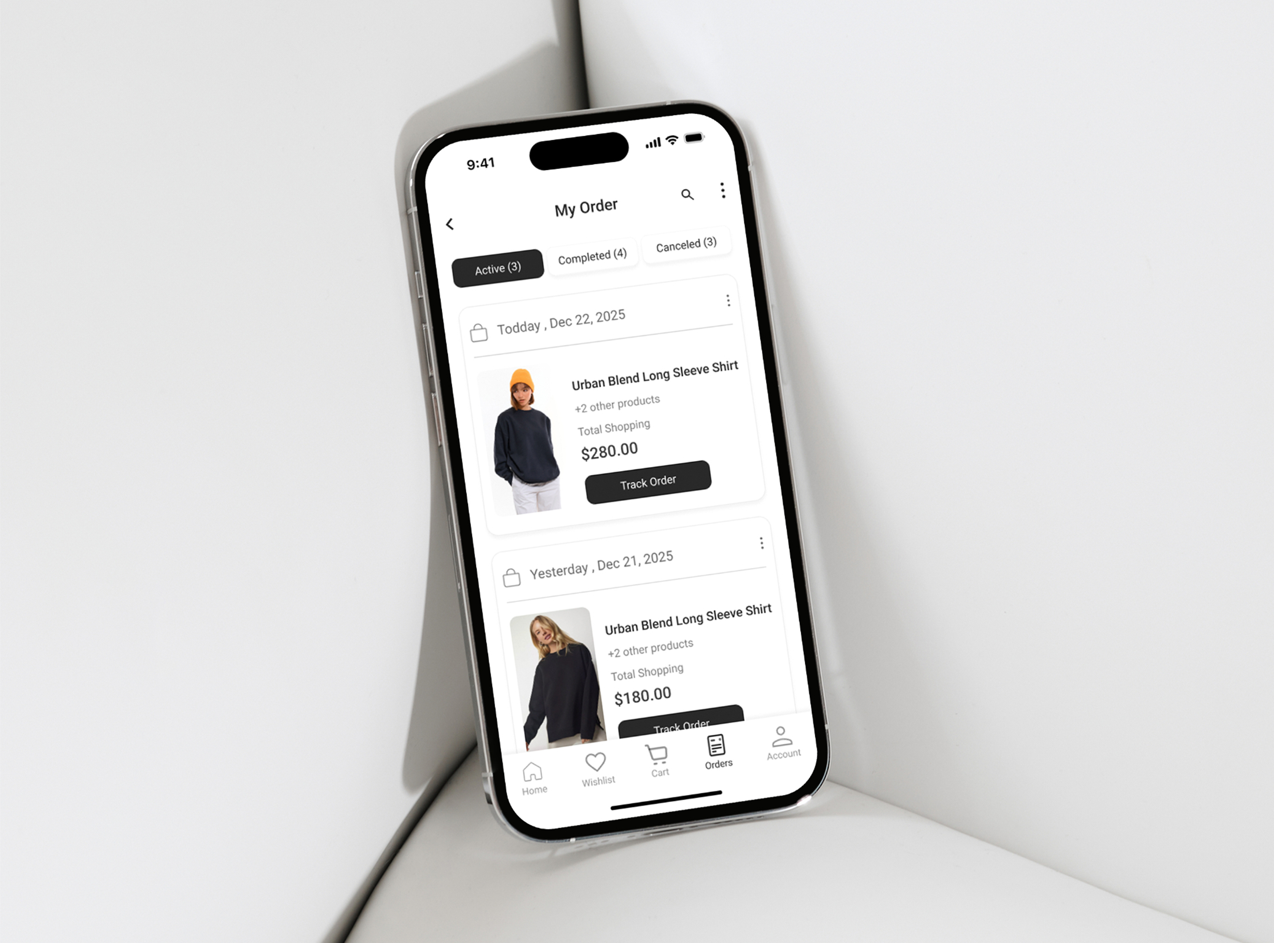 My Orders Page - Ecommerce App UI account information ui ecommerce app ui ecommerce mobile app flutter app my orders ui orders page ui product design ui ux woocommerce mobile app