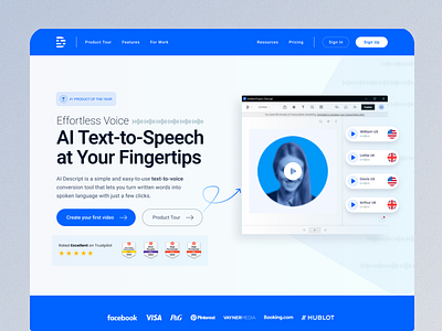 AI Text-To-Voice Website Redesign ai ai landing page ai robot ai ui ai website ai website ui artificial intelligence branding clean digital product futuristic landing page landing page ui saas ui ai ui for ai website uiux web design web3 web3 website