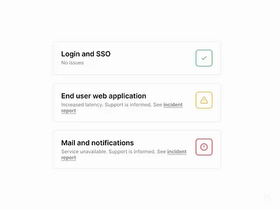 Service status app dark graphic design icons light theme ui ux vector web