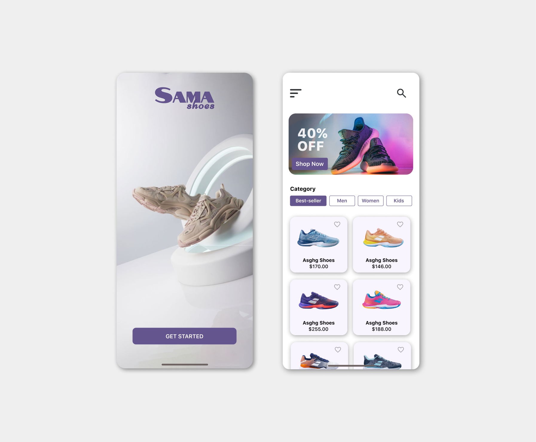 Ecommerce Mobile App - UI Design concept app app design design ecommerce fashion interface logo mobile mobile app mobile design mobile interface product design shoe app splash screen sport shoes ui ui design uiux ux ux design
