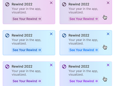 Rewind 2022 - Gradient and glassmorphism for Toast notification glassmorphism gradient product design toaster