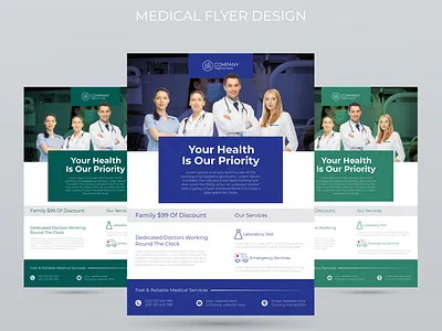 Medical and Healthcare flyer design. adobe adobeillustrator banner branding design doctor graphic design health healthcare healthcareflyer logo medial medicalflyer vector