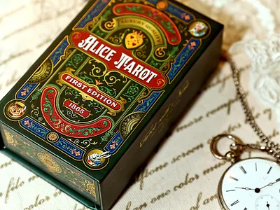 Alice Tarot alice alice in wonderland box design branding cards cards design graphic design hatter illustration packaging packaging design playing cards sophisticated victorian vintage vintage design vintage packaging