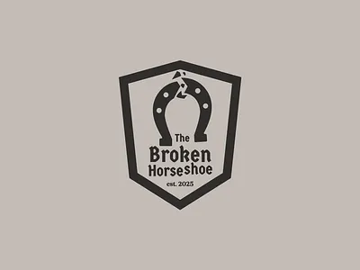 The Broken HorseShoe crest horse horseshoe logo shoe typography