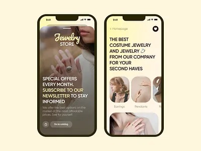 💍 Jewelry Store App | Hyperactive app branding design graphic design interface jewelry logo mobile product design typography ui ux web design yellow