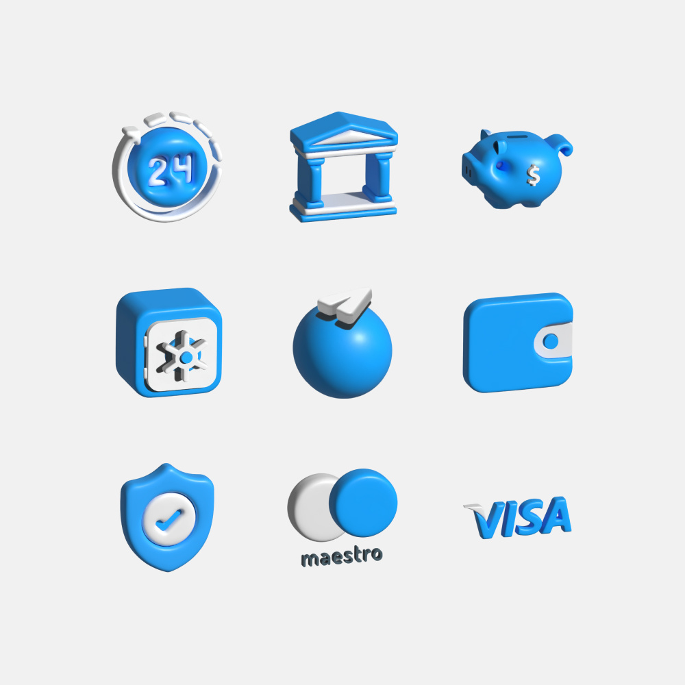 Bank 3D icons 3d 3d icons bank icons figma design icons illustration ui