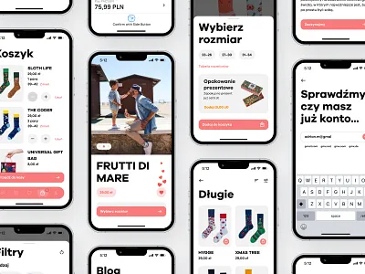 Many Mornings App cart cart ui clothing app e commerce e commerce app e commerce ui ecommerce ecommerce app ecommerce ui shopping cart shopping cart ui sock brand socks