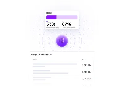 Efficiency visual for SaaS website ai gradient illustration pink purple shadows ui ux visual website