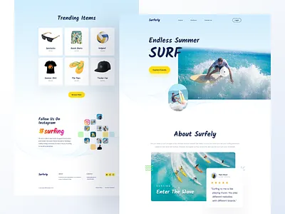 Surferly - Surfing Event Website Template beach design event website holiday event landingpage product summer summer event surferly surfing surfing event surfing website swimming swimming event ui ux