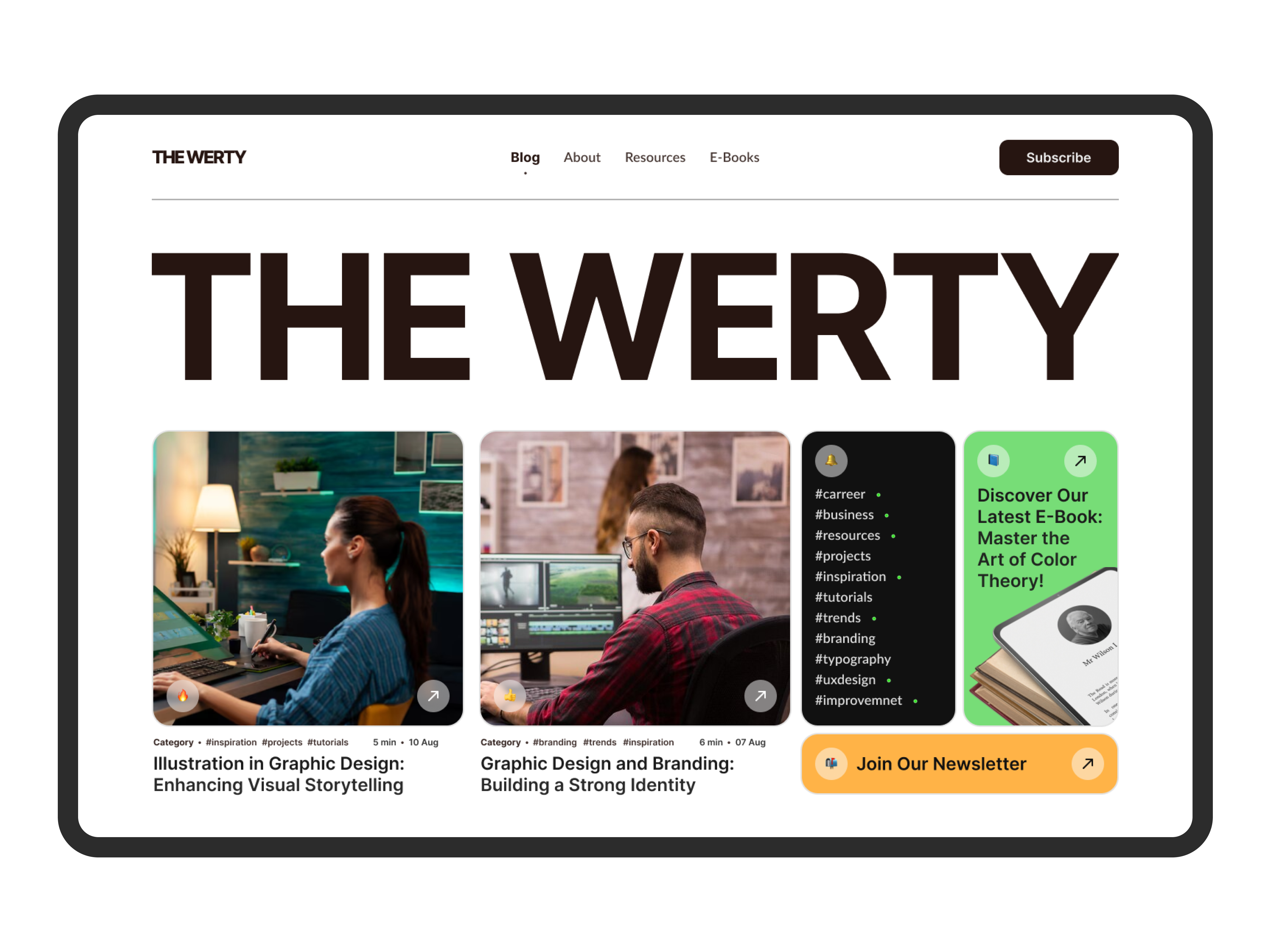 The Werty Blog Interface Design blog ui blog web design design figma minimalist ui uidesign uiux ux uxdesign