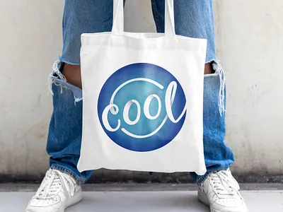Cool Water Smile apparel blue calligraphy cool hand lettered illlustration lettering logo script smile smiley face surface design tote watercolor