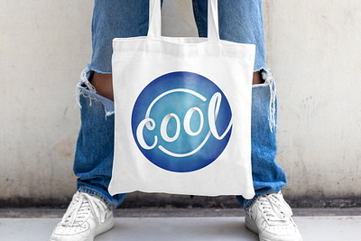Cool Water Smile apparel blue calligraphy cool hand lettered illlustration lettering logo script smile smiley face surface design tote watercolor