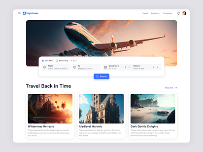 Flights Booking Website Concept bookings app daily ui filter hero section landing page search ui uiux ux web design website