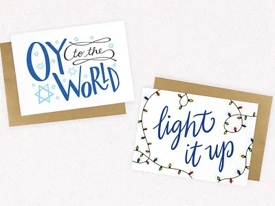 Holiday Card Illustration and Lettering cards christmas greeting card hanukkah holidays illustration print typography