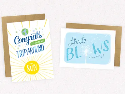 Everyday Greetings birthday card greeting card illustration lettering sorry type typography