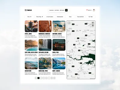 Traveler UI Kit - Travel Booking Website (Search & Filter Page) advanced filter page booking detail page booking platform booking system career page checkout page destination page experience detail page flight booking hotel booking landing page login page message page onboarding page register page travel booking travel experience travel landing page travel website trip planner