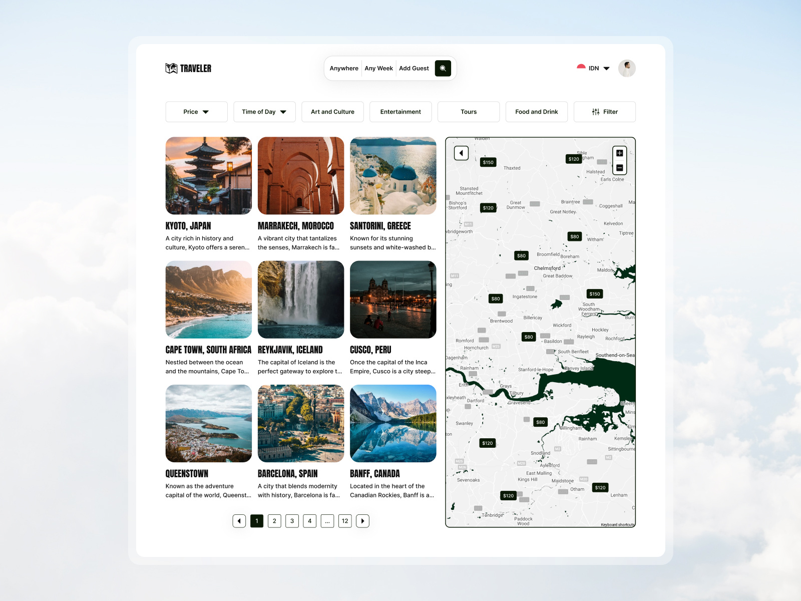 Example of Travel Booking Website Or Landing Page