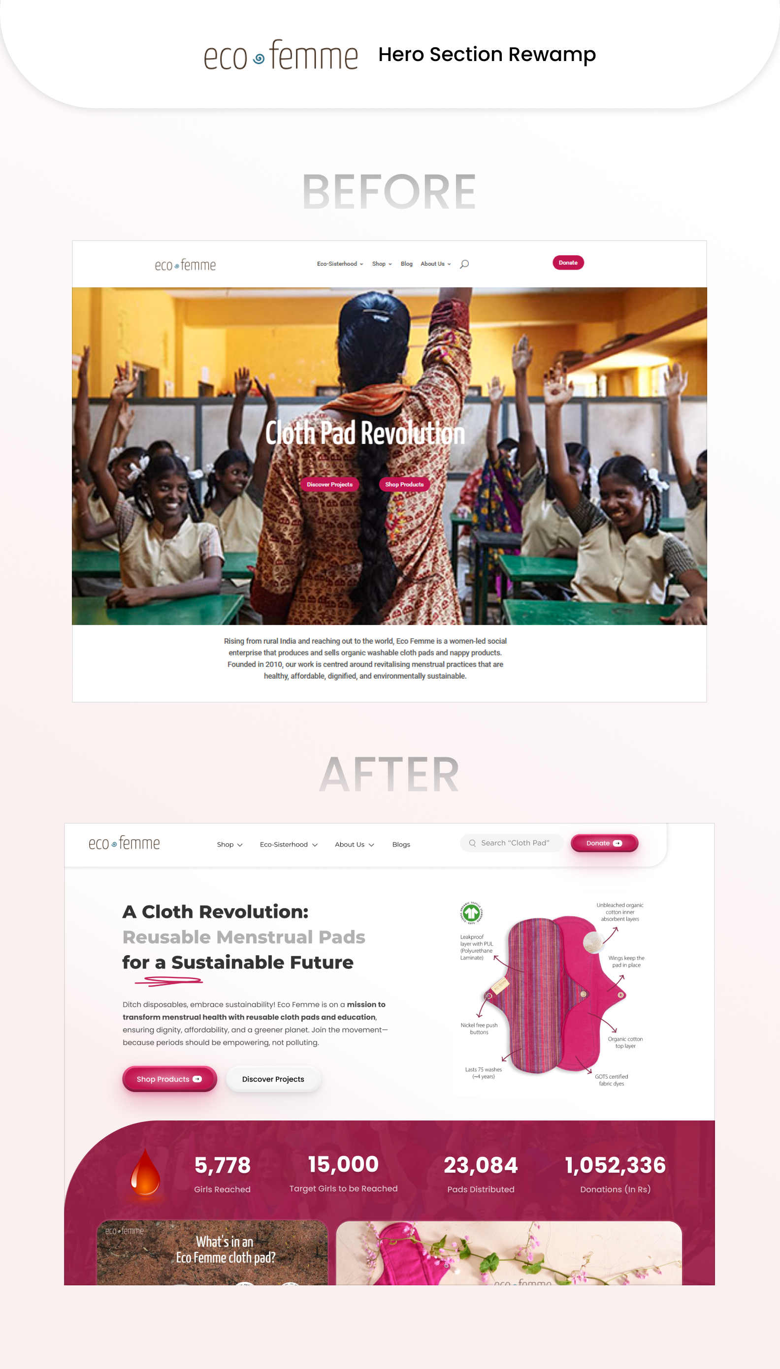Ecofemme Hero Redesign | UI Design animation app branding design ecommerce form graphic design icon illustration interaction landing page logo minimal mobile typography ui ux vector web website