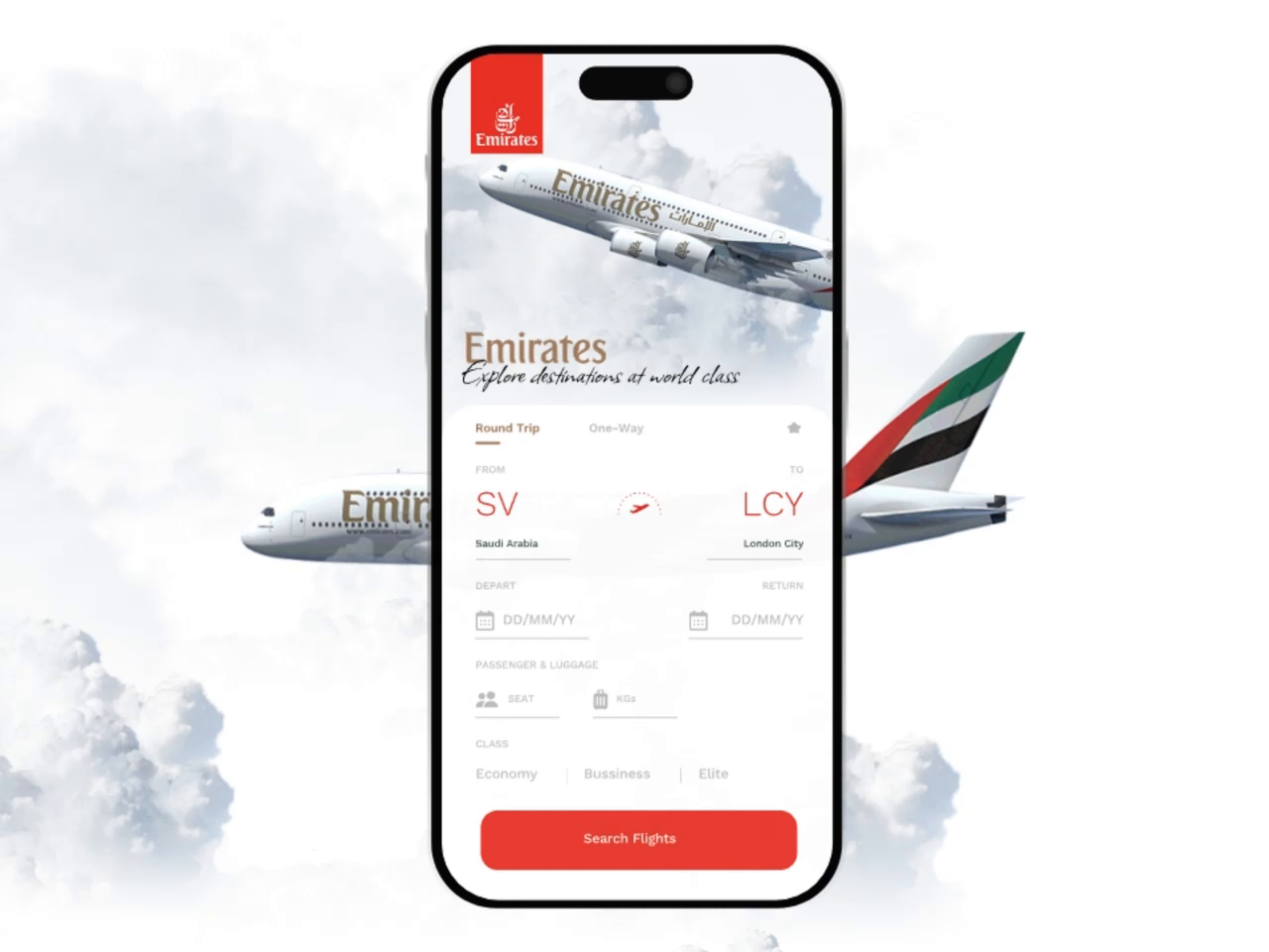 Example of Ai flight travel app design
