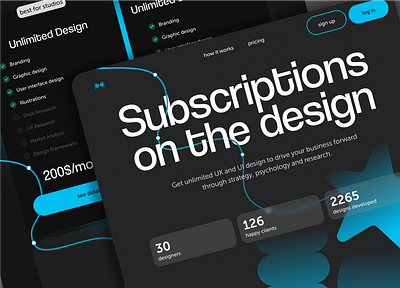 Promo page for design subscription service boldtypography promo subscription ui web