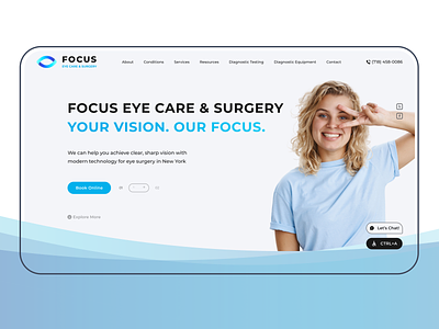 Focus Eye Care & Surgery care clinic corporate design health interaction surgery treatment ui user experience user interface ux webdesign website