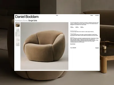 Website for Architect & Furniture Designer branding desktop furniture grid interior layout logo minimal product page typography ui ui design ux ux design web web design website