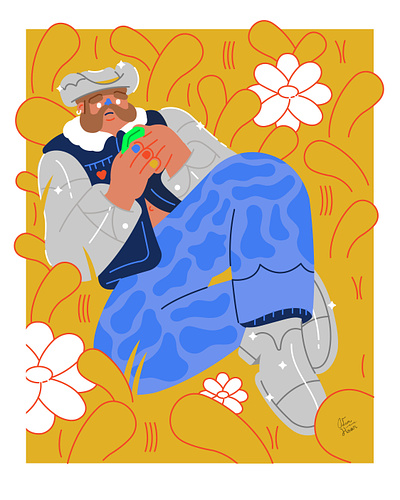 Cowboy cowboy design fashion gay graphicdesign illustration lgbtq love man modern phone portrait