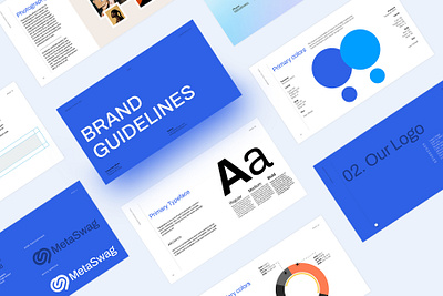 Blue | Brand Guidelines Template abstract brand guide brand guidelines brand identity brand manual brand style brand style guide brand template branding branding template graphic design logo design template