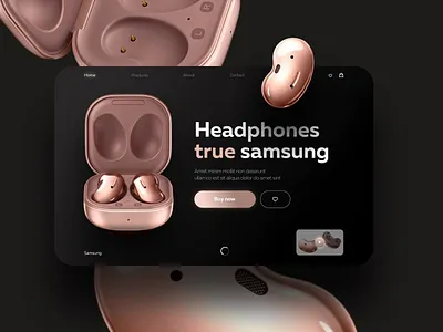 Main screen of the Samsung equipment website app branding design graphic design headphones illustration logo sumsung technology typography ui ux vector