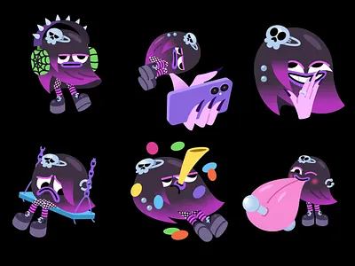 Emo for Messenger after effects alt e animated animation character emo emotions facebook messenger mishax motion graphics stickers vector