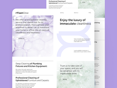 FoamGlow cleaning - homepage design branding cleaning design graphic design landing logo minimalism site ui