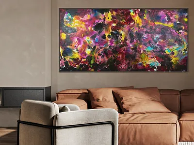 Psyché—Delicate abstract painting abstraction brush painting canvas painting emotional abstraction galaxy painting music abstraction painting painting by hand space like painting spray paints