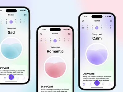 Mood tracker iOS App graphic design health healthandwell ios mood moodtracker ui