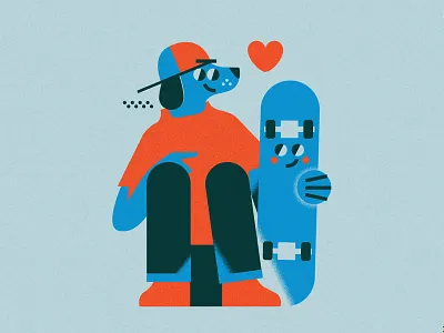 Skate god<- (Personal '23) animals character design editorial grain graphic design illustration