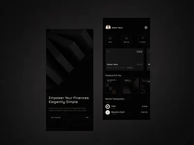Minimalistic Finance App appdesign bank banking app clean clean design digital banking digital wallet finance finance app fintech minima design minimal mobile design mobile ui payments ui ux wallet