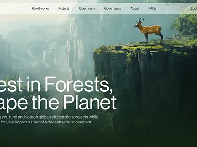 Web3 Sustainability Design crypto defi design forest green modern nft sustainable tech web 3 web design web3