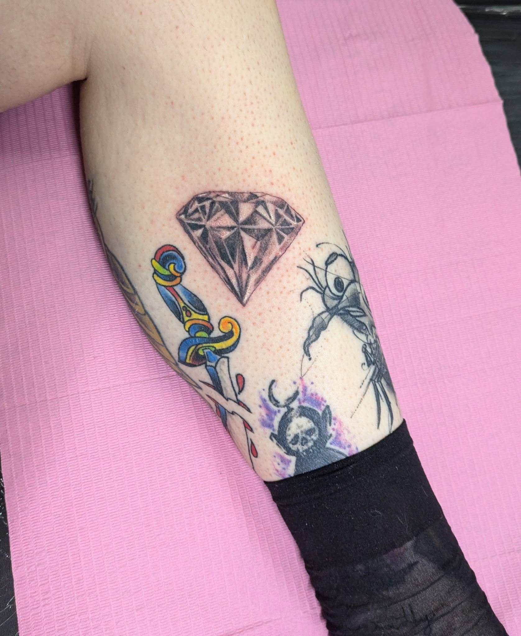 Diamond. blackandgrey diamond gem juniortattooartist realism tattoo tattooing tattoos uktattoo