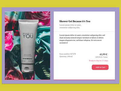 #DailyUI #12 E-commerce Shop