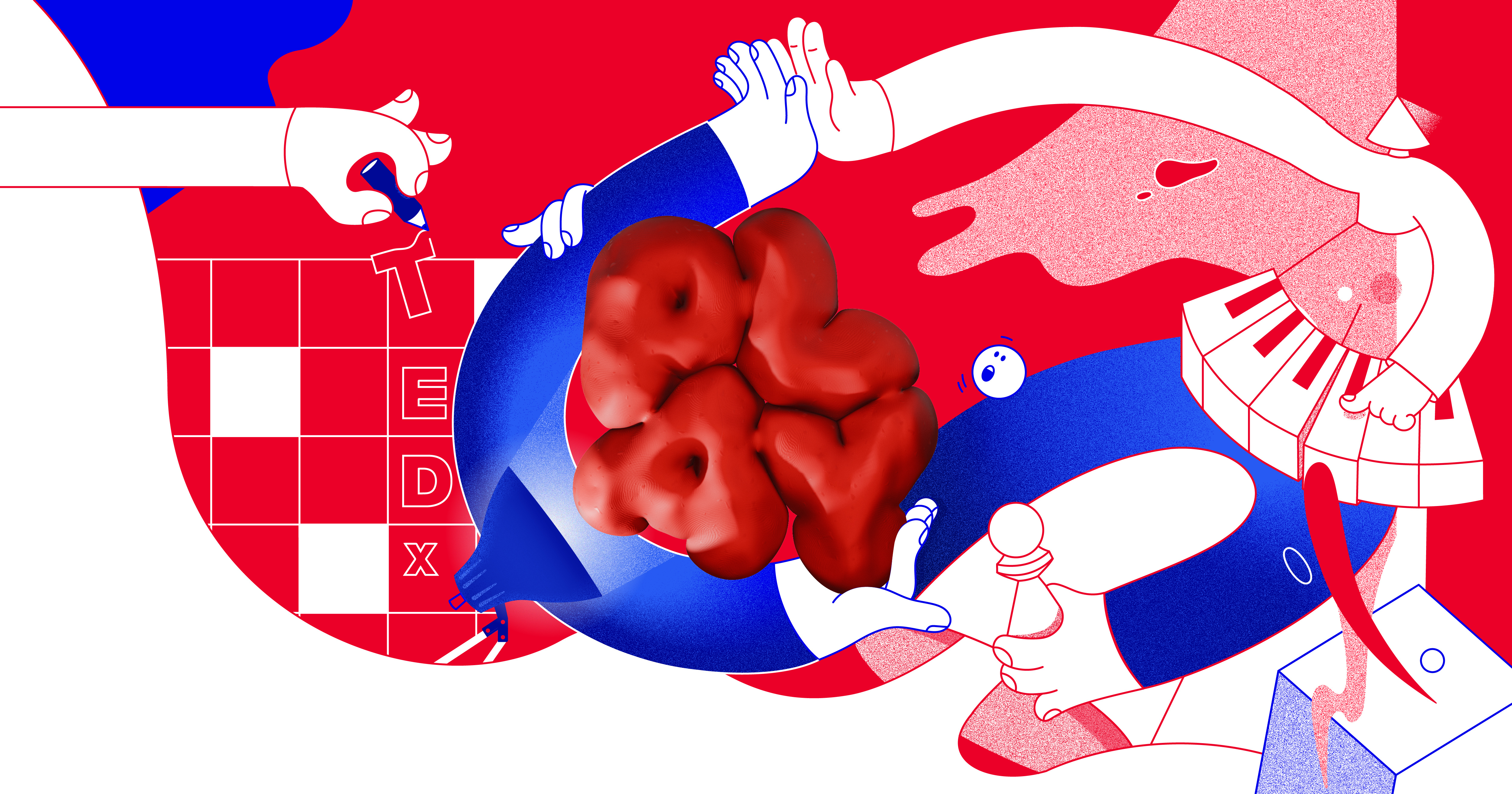 TEDx Linz Concept Illustration 3d characterdesign conceptillustration digitalillustration eventdesign graphicdesign illustration play playground tedtalk tedx tedxlinz