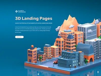 3D Landing Page Design - Isometric City - Real Estate UI UX 3d 3d art 3d artist 3d illustration 3d illustrator 3d landing page 3d modeling 3d web design city graphic design illustration isometric landing page low poly modeling real estate town ui uiux ux
