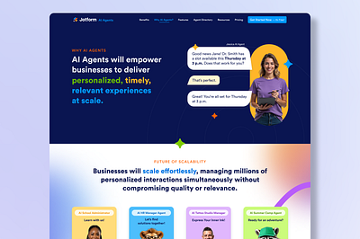 Jotform AI Agents Landing Page ai agents ai chat ai chatbot ai landing jotform landing page landing page design uiux website website design