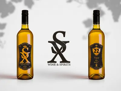 Logo and Concept image for S&X Wine and Spirits brand identity branding concept concept design design graphic graphic art graphic artist graphic design illustration logo marketing product product design typography