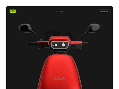 OLA Electric - Landing Page Concept 3d concept electric ev interaction landing landingpage motion motion graphics ola page vehicle